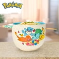thumbnail image 2 of Silver Buffalo Pokemon Spring Flowers Featuring Pikachu, Bulbasaur, Squirtle, and Charmander Ceramic Ramen Noodle Rice Bowl with Chopsticks, Microwave Safe, 20 Ounces, 2 of 8