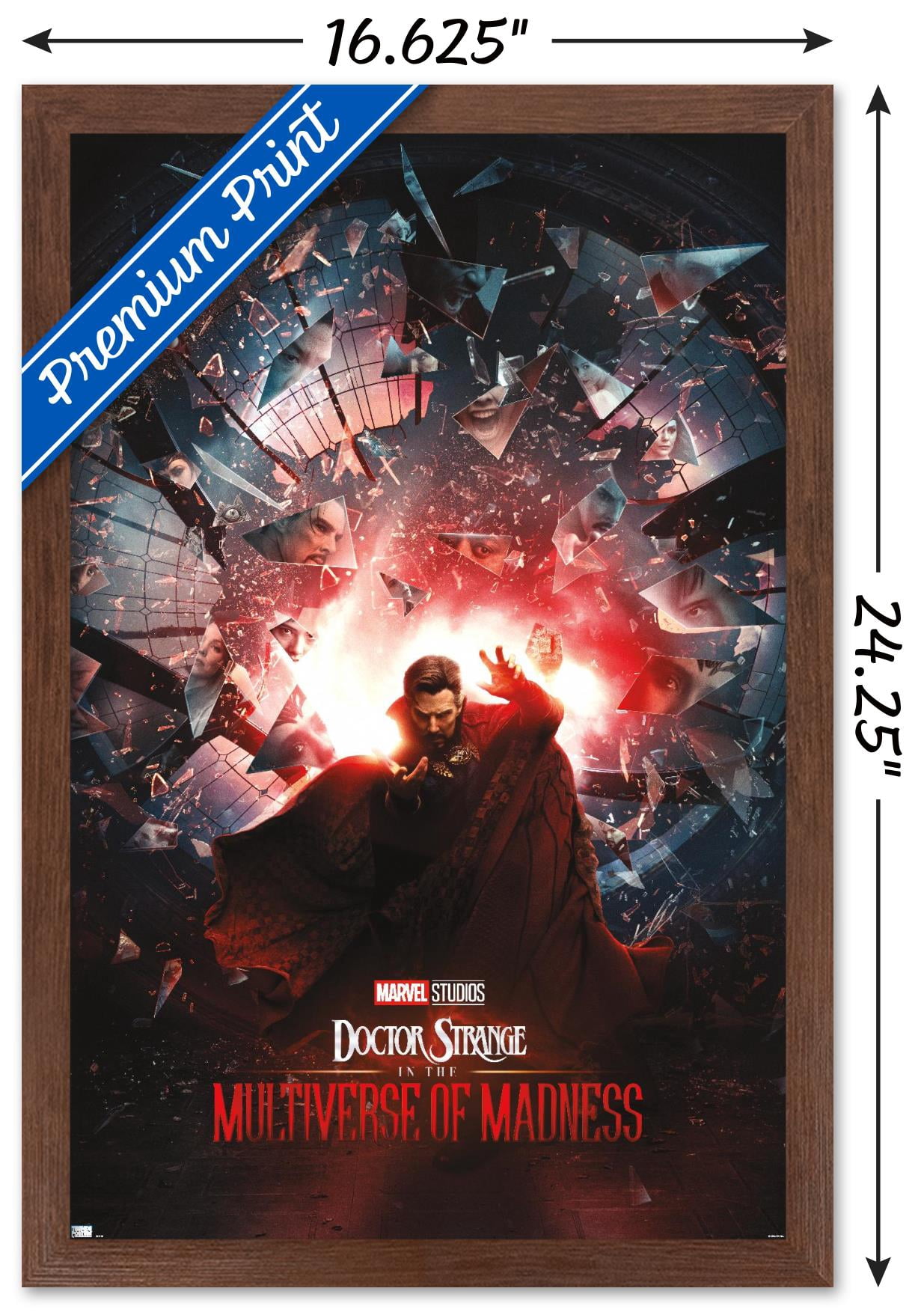 Marvel Doctor Strange in the Multiverse of Madness - Official One Sheet Wall Poster, 14.725" x 22.375" Framed