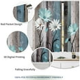 thumbnail image 4 of Teal Farmhouse Daisy Kitchen Curtains Wooden Flower Small Short Cafe Window Curtains Rustic Floral Butterfly Country Bathroom Window Drapes Treatment Tier Curtains 2 Panels (26x36 Inch), 4 of 6