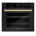 thumbnail image 2 of ZLINE 30 in. Autograph Edition Professional Convection Single Wall Oven with Air Fry and Self Clean in Black Stainless Steel with Polished Gold Handle (WASBZ-30-G), 2 of 2