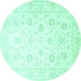 thumbnail image 1 of Ahgly Company Indoor Round Oriental Turquoise Blue Traditional Area Rugs, 8' Round, 1 of 4