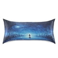 thumbnail image 3 of Dailycode Satin Pillow Case Queen Silk Pillow Cover for Hair and Skin Envelope Closure Person Stands on Endless Road 20"x30", 3 of 9