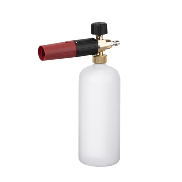 Botella rociadora de espuma de 1/4 pulg., conexión rápida, portátil, multiusos, compacta, a presión, herramienta para lavado de autos y ventanas. 1L