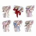 thumbnail image 4 of Lolita Elegant Flat Top Straw Hat with Chin Strap Ribbon Flower Hat Sweet Ruffle Lace Headwear Tea Party Headpiece, 4 of 10