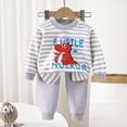 thumbnail image 2 of TOWED22 Baby Toddler Boy Fall Winter Set Outfits 2Pcs Long Sleeve Printed Round Neck T-Shirt Elastic Waist Pants Soft Warm Clothes(Light Gray,5-6 Y), 2 of 5