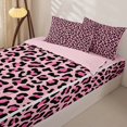 thumbnail image 3 of Erosebridal Pink Leopard Print Zipper Queen Comforter Set with Fitted Sheet and 2 Pillowcases,Wild Animals Cheetah Pattern Zipper Bedding Set For Girls,Pink Reversible,4pcs, 3 of 7