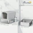 thumbnail image 3 of PawHut Stainless Steel Cat Litter Box w/ Removable Lid & Scoop, Grey, 3 of 10