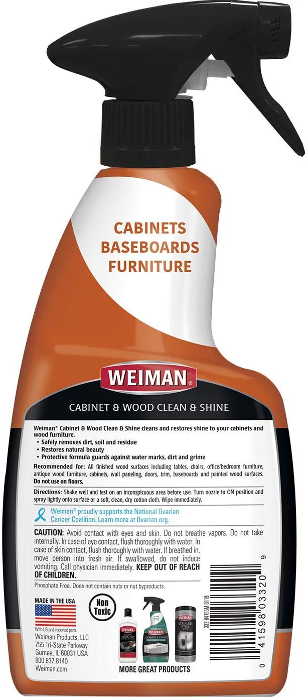 Weiman Liquid Wood Cleaner & Polish, Almond Scent, 16 Fluid Ounce, 2 Count w/ Microfiber Towel - image 2 of 8