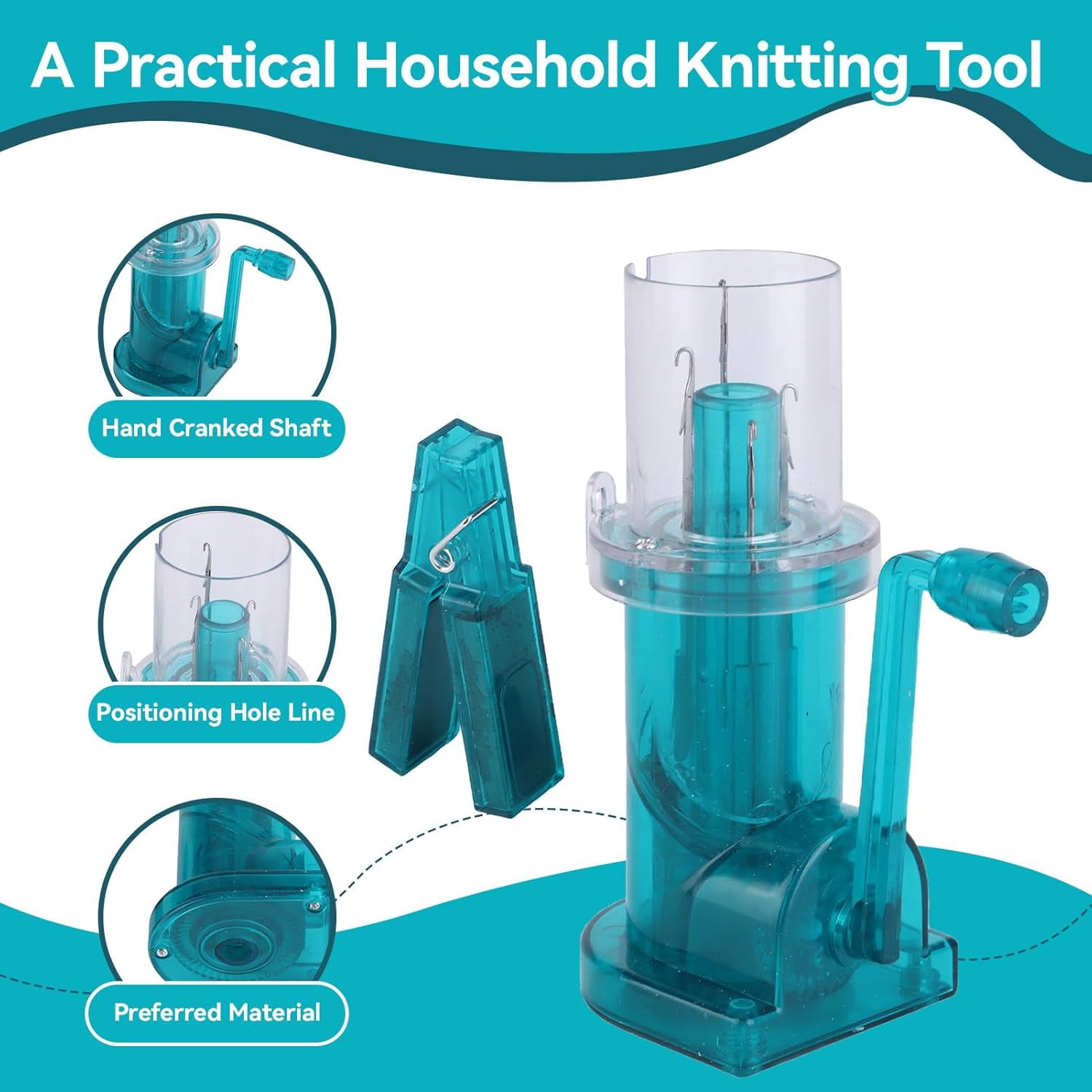 ABPETE Bracelet Knitting Machine, Hand Operated Knitting Tool,Mini Hand Operated Weaver Knitting,Household Mini Spool Knitter Sweater Bracelet Weave Sewing Tool for Sweaters Braceletknitt