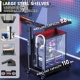 thumbnail image 7 of Computer Tower Stand, 6 Level Height Ajustable PC Tower Stand for Floor, Mobile Rolling CPU Holder Cart for Gaming Office Home,21.34"-28.3", Black, 7 of 7
