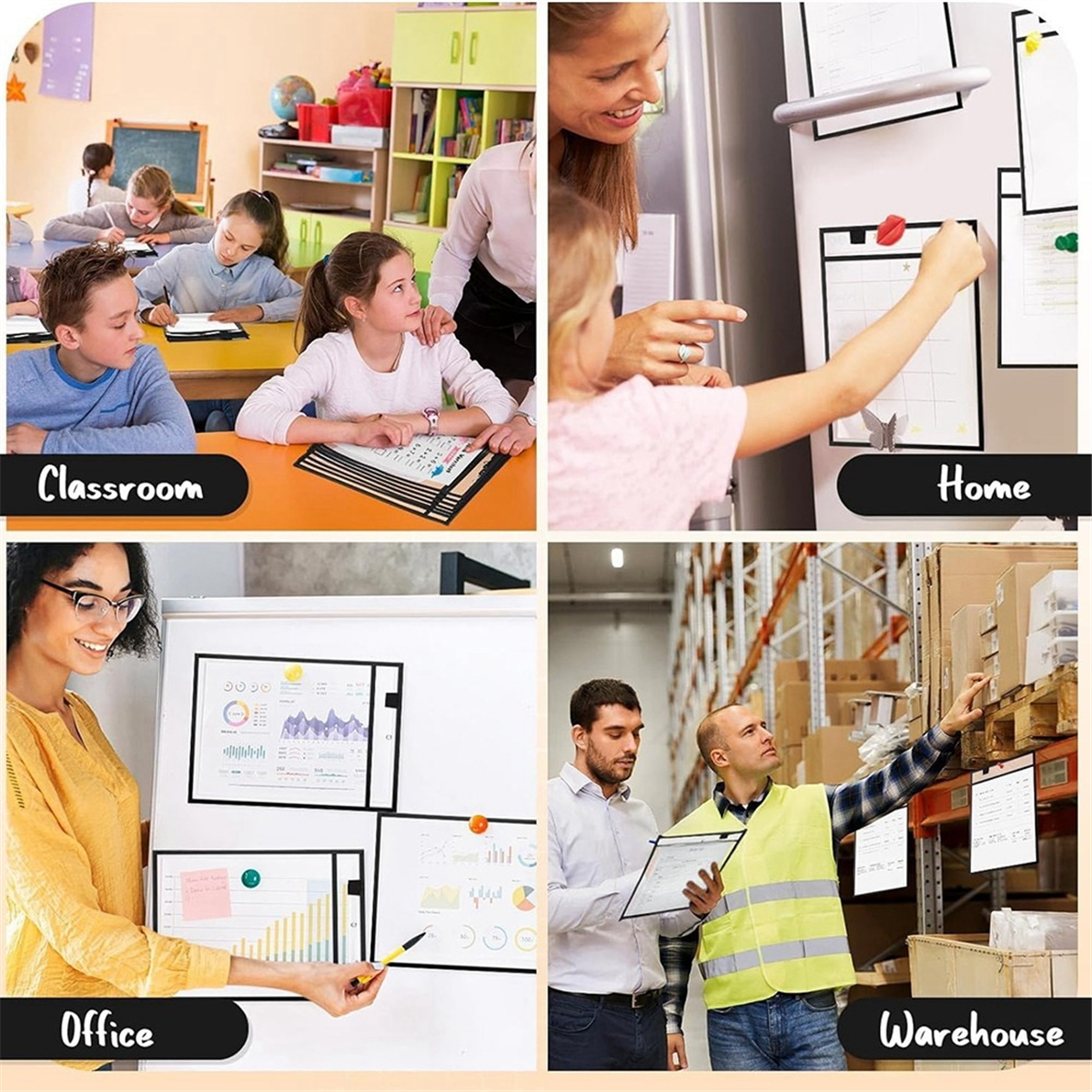 25PCS File Folders 24x32cm Work Note Holder Dry Erase Pockets for Teachers Classroom Organization Supplies B
