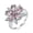 AJZ3039pinkwhite, variant on Multicolor Purple Flower Waterdrop Crystal Zircon Rings for Women Female Wedding Engagement Bridal Banquet Jewelry