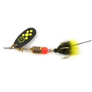 Mepps Black Fury Dressed Treble Spinner Fishing Lure, Yellow, 1/8