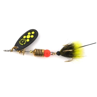 Mepps Aglia Spinner (Größe 3, Black Fury / schwarz / chartreuse Punkte