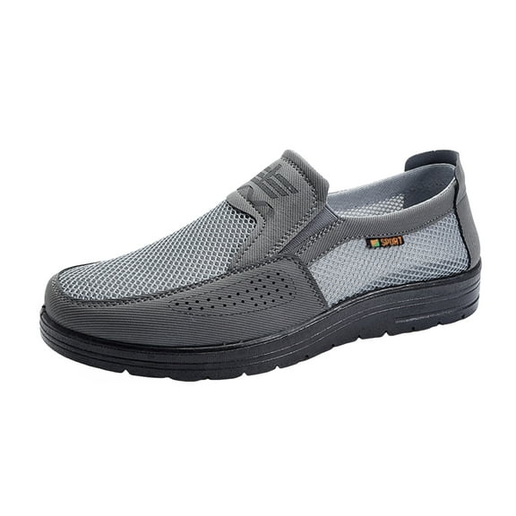 Rotm Mens Casual Slip On Shoes Men's Walking Boat Shoes Slip On Casual Loafers Non Slip Comfortable Lightweight Work Driving Shoes Grey,11