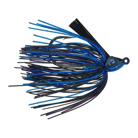 UPC: 0024395020375 | GAMBLER GTSJ011 GOAT Black Blue Purple 5/16oz Skirted Swim Jig Fishing Lure