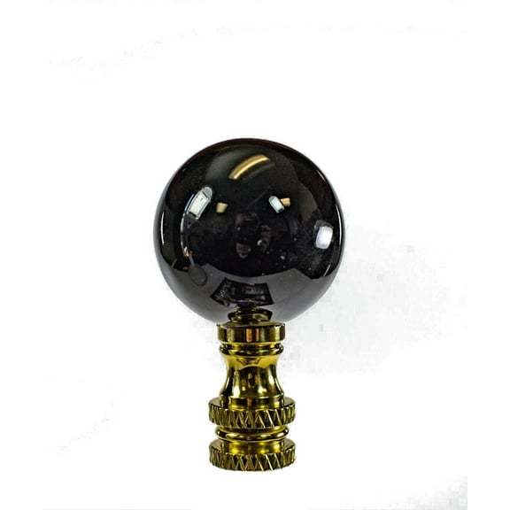 Black Ceramic Ball Finial 2"h