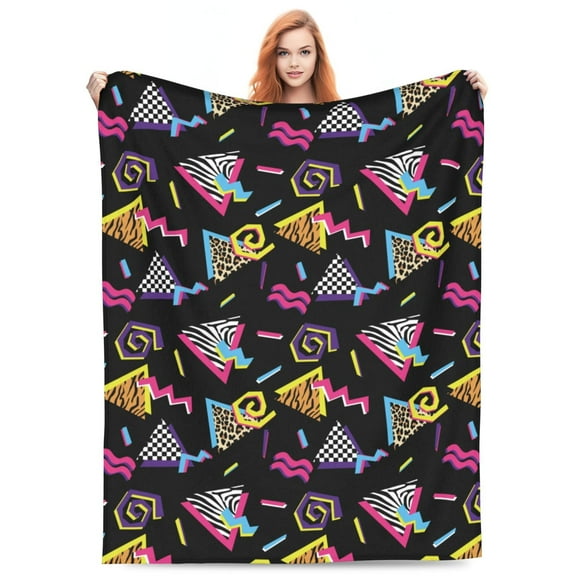 80s 90s Blanket Warm Soft Flannel Throw Blankets All Season for Couch Bed Living Room Decor 50x40