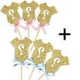 thumbnail image 1 of Paquete de 30 adornos para cupcakes de revelación de género con purpurina, baby shower de revelación de género ShuxiuWang 8390606337795, 1 of 1