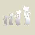 thumbnail image 5 of Toystoory DIY lindo 4 piezas 3D gatos espejo 4 piezas 3D pegatinas de pared hogar habitación Decar espejo arte calcomanía Decoración del hogar, 5 of 5
