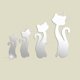 thumbnail image 5 of Pegatinas de pared con espejo de gato Injueey 4 piezas 3D plata, 5 of 5