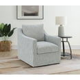 thumbnail image 2 of Winter Upholstered Sloped Arm Accent Swivel Chair Grey, 2 of 11