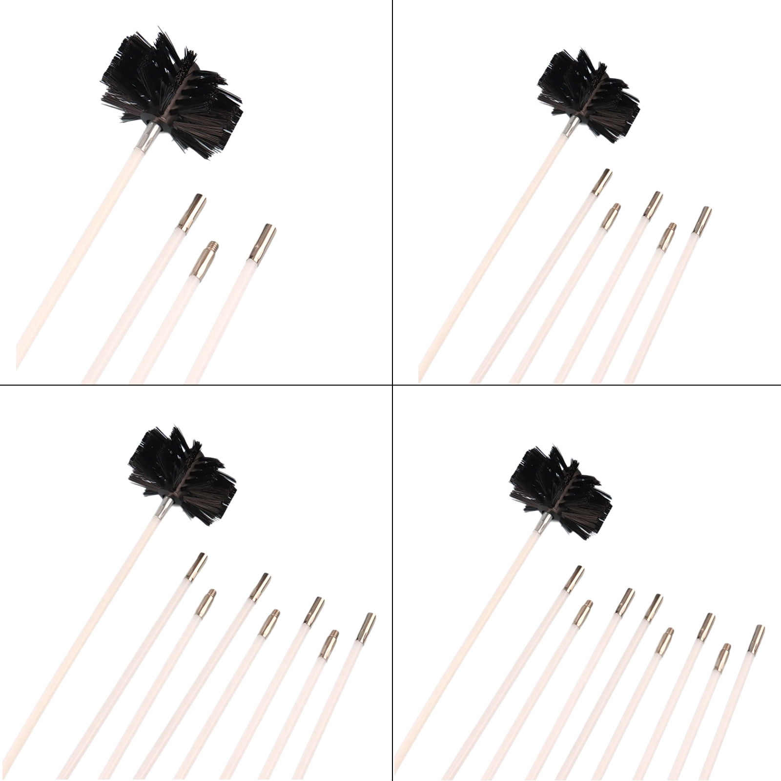Efficient Cleaning with Long Handle Flexible Rod and Brushes for Chimney & Dryer Pipe Fireplaces Wall Vent Systems