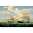 thumbnail image 2 of Fitz Henry Lane 24x17 Black Ornate Framed Double Matted Museum Art Print Titled: The Ships ‘Winged Arrow’ and ‘Southern Cross’ in Boston Harbor (1853), 2 of 5