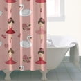 thumbnail image 4 of Pink Ballerina Swan Pattern Shower Curtain 36"x72" ,Bathroom Decorative Shower Curtains Set with 12 Hooks,Modern Waterproof Washable Shower Curtain, 4 of 6
