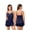 Navy Blue, variant on Ekouaer Satin Pajamas Set for Women Silk Cami Pjs Sets Soft Sleepwear V Neck Camisole Top and Shorts
