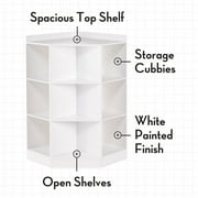 RiverRidge Kids Corner Playroom Cabinet with 6 Toy Storage Cubbies and 3 Shelves - White