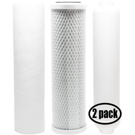 

2-Pack Replacement for Filter Kit for Paragon P1000 RO System - Includes Carbon Block Filter PP Sediment Filter & Inline Filter Cartridge - Denali Pure Brand