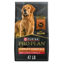 Purina Pro Plan Complete Essentials Shredded Blend Beef and Rice Dry Dog Food Formula with Probiotics for Dogs, 47 lb Bag