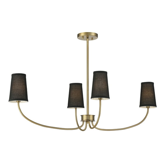 Trade Winds Betty 4-Light Chandelier in Natural Brass