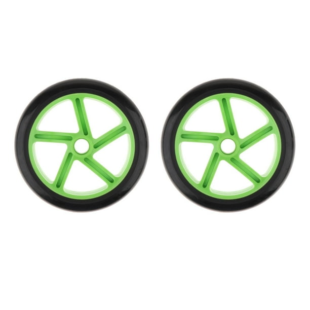 2 piezas de ruedas para patinete eléctrico Pro Stunt Scooter, repuestos delanteros silenciosos Verde negro