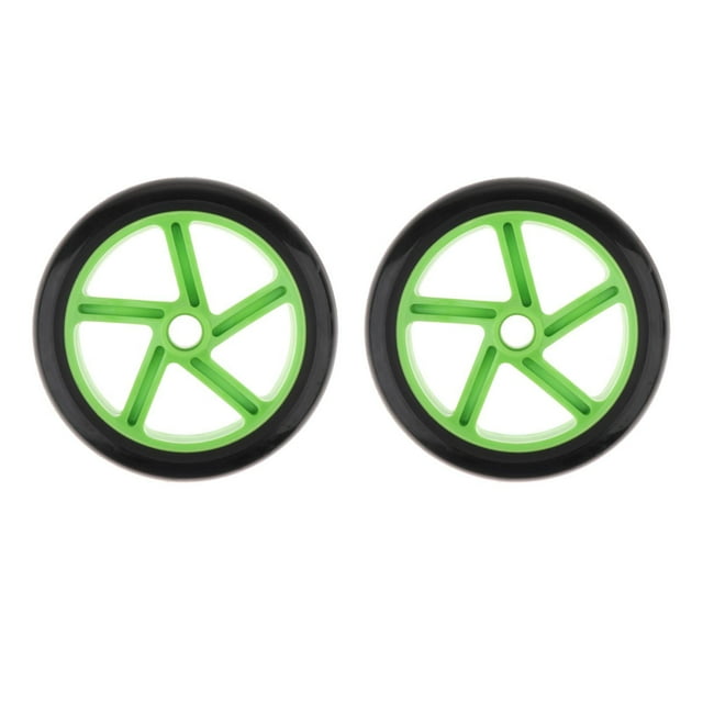 jinwen 2 Pcs Sport Scooter Wheel Pro Kick Scooter Front Rear Tire 180mm - Black Green,