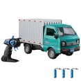 thumbnail image 1 of 1/16 Scale 2.4GHz Remote Control City Transport Truck with 3 Batteries - Green RC Cargo Vehicle Featuring Multi-Directional Movement, Colorful LED Lights, Tail Spray Function, Manual Door Opening &, 1 of 7