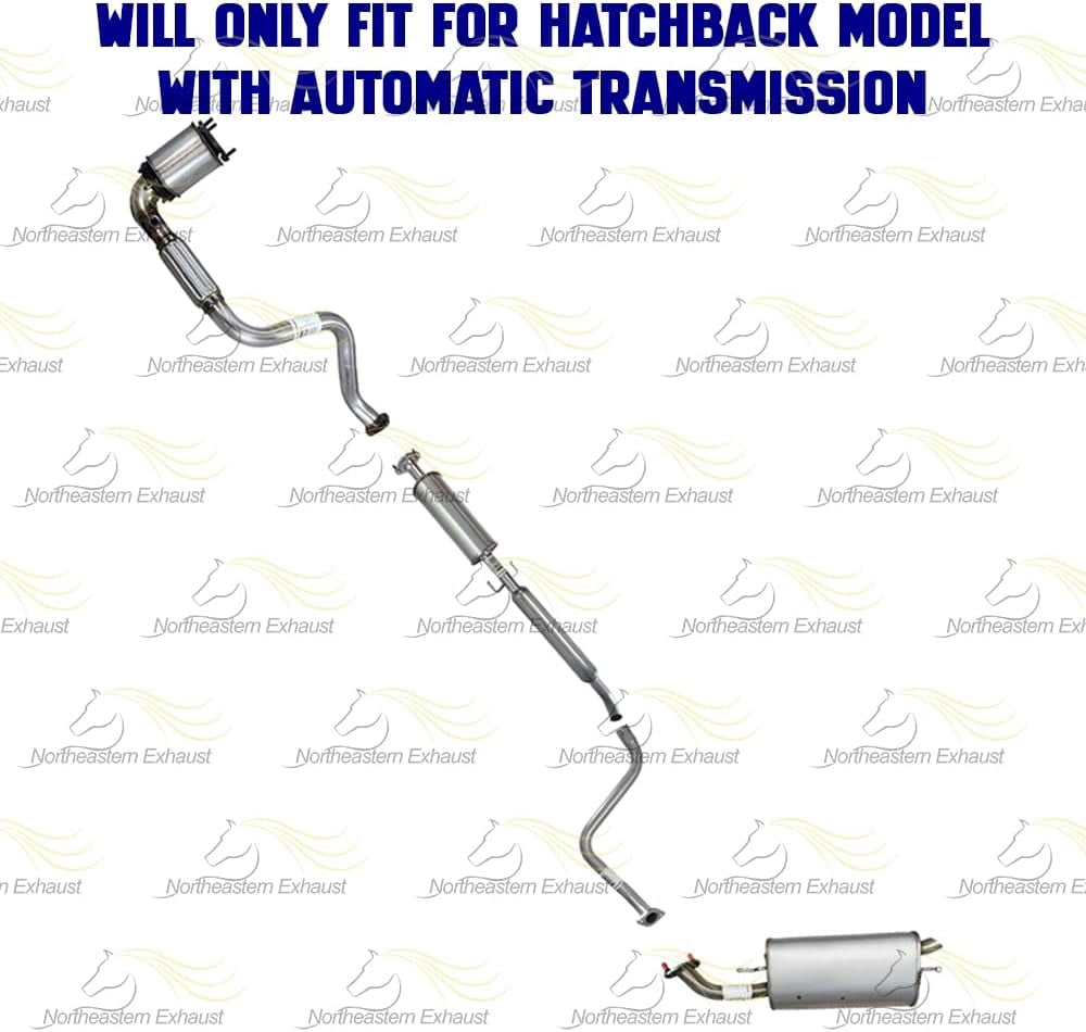 Northeastern Exhaust Catalytic, Front Pipe, Resonator & Muffler w/ Hangers Fits 2004-2008 Chevy Aveo 1.6L (Hatchback Models w/ Manual Transmission) Direct Fit EPA | Stainless Steel Complete System