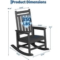 thumbnail image 2 of YUSAZENS Lumber Rocking Chair Outdoor HDPE High Back Porch Rocker Chairs for Adults All Weather Resistant Furniture for Patio Garden Deck Black 2pcs, 2 of 9