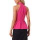 thumbnail image 3 of INSPIRAR CHIC Blusa sin mangas de verano para mujer con cuello halter plisado peplum XL Rosa intenso, 3 of 5
