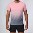thumbnail image 6 of Men's Athletic T-Shirts Gradient Ombre Short Sleeve Crew Neck Slim Fit Workout Top Performance Quick Dry Lightweight Stretch Tee for Running Training Outdoor Bodybuilding Fitness, 6 of 8