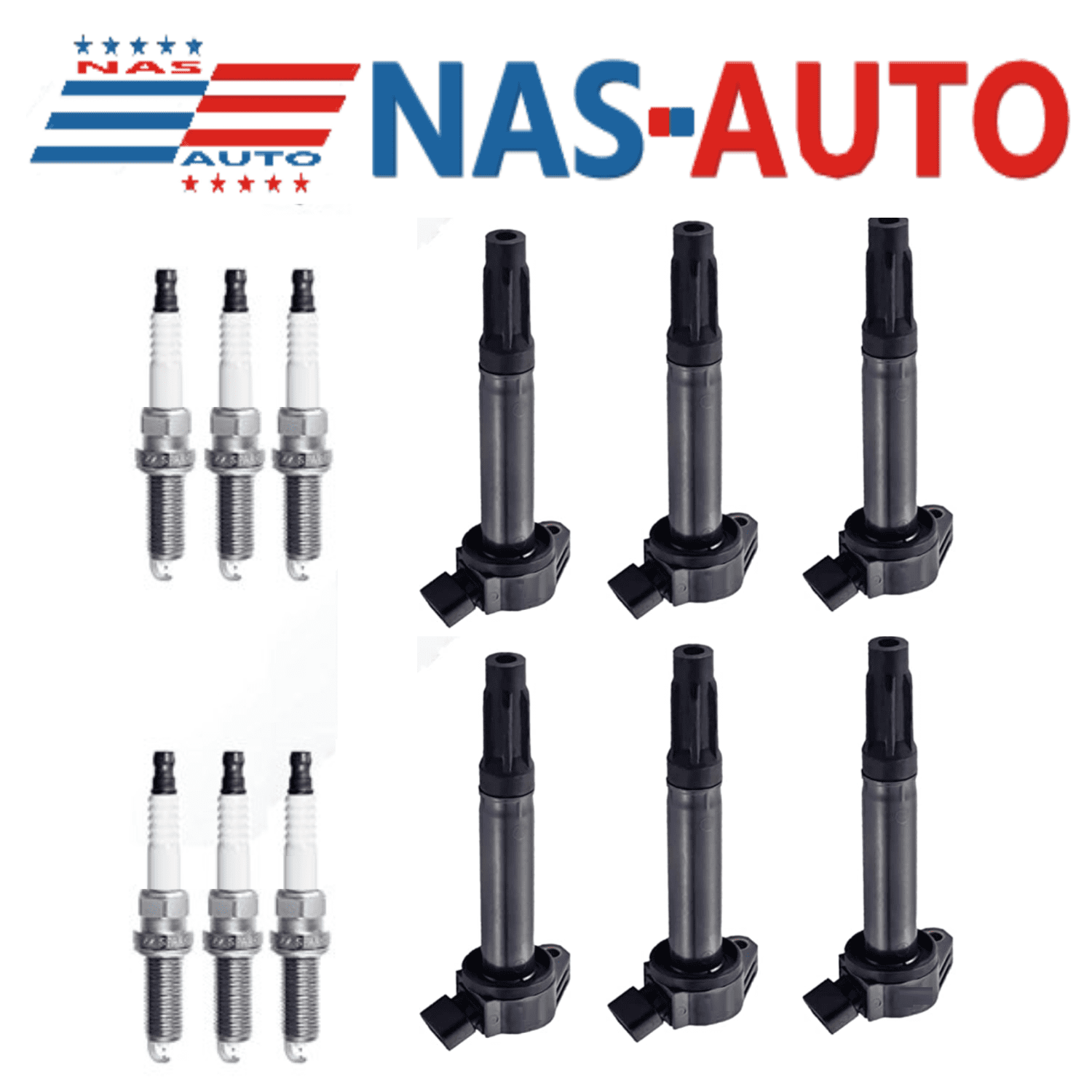 IgnitionDoctor Ignition Coil and Spark Plug Pack Pack of 6, Compatible