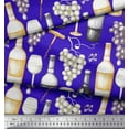 thumbnail image 3 of Soimoi Toile de Coton Raisins, Verre de Vin & Bouteille Tissu Imprimé par la Cour 56 Pouces de Large, 3 of 3