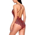 thumbnail image 4 of Body de encaje sexy con escote en V profundo para mujer, 4 of 5