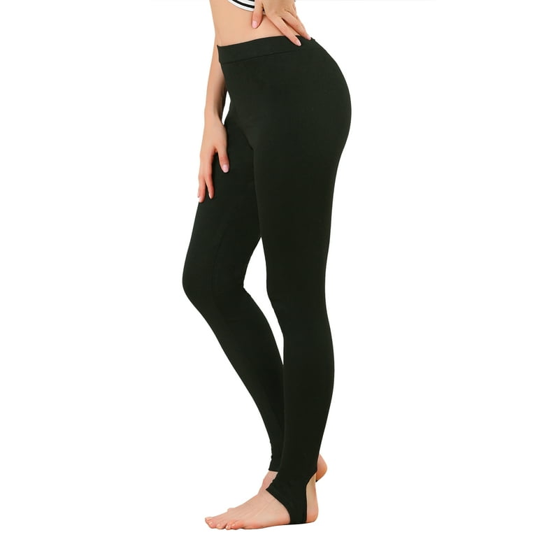 Allegra K Women's Elastic Waistband Soft Gym Yoga Cotton Stirrup