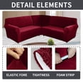 thumbnail image 3 of SHANNA Velvet L Shape 7 Seater Sofa Cover, L Shape Couch Covers Corner Sectional Couch Sofa Slipcover Furniture Protector, Burgundy, 3 of 8