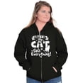 thumbnail image 3 of When I Die the Cat Gets Everything Womens Plus Size Graphic Zipper Hoodie Brisco Brands 2X, 3 of 5