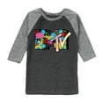 thumbnail image 1 of MTV - Icon Collage Logo - Toddler & Youth Raglan Graphic T-Shirt, 1 of 1