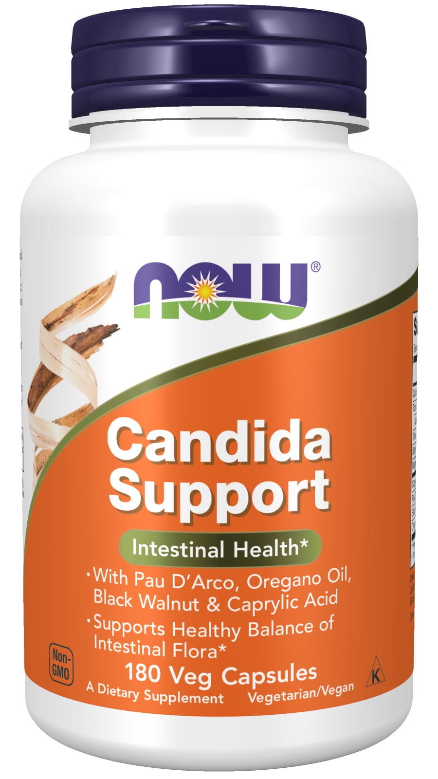 NOW Supplements, Candida Support with Pau D'Arco, Oregano Oil, Black Walnut & Caprylic Acid, 180