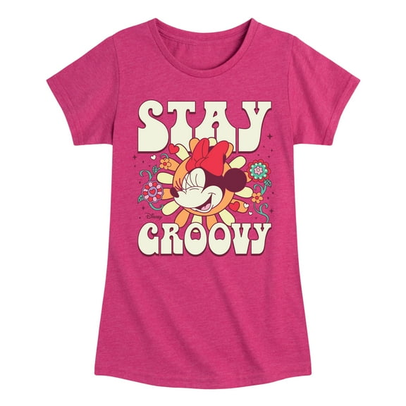 Disney - Mickey & Friends - Minnie Mouse - Stay Groovy - Toddler And Youth Girls Short Sleeve Graphic T-Shirt
